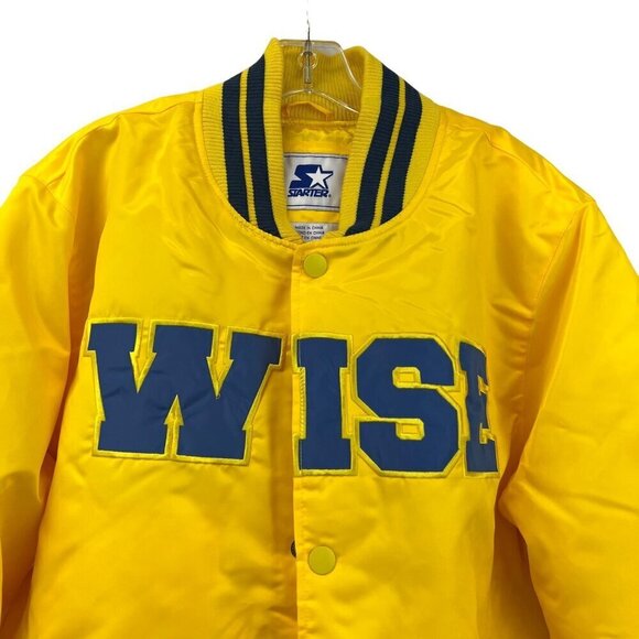 NWT VeeFriends Wise Wasp Satin Starter Jacket Yellow/Blue Mens Size XL Gary Vee - Picture 2 of 12